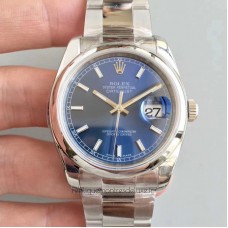 Replik-Uhr Rolex Datejust 36MM 116200 Rostfreier Stahl Blaues Zifferblatt