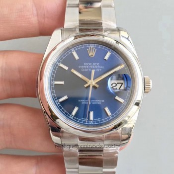 Replik-Uhr Rolex Datejust 36MM 116200 Rostfreier Stahl Blaues Zifferblatt