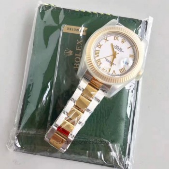 Replik-Uhr Rolex Datejust II 116333 41MM Rostfreier Stahl & Gelbgold WeiBes Zifferblatt