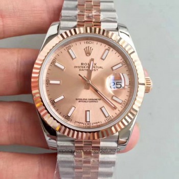 Replik-Uhr Rolex Datejust II 116333 41MM Rostfreier Stahl & 18K Roségold Wrapped Pinkes Zifferblatt