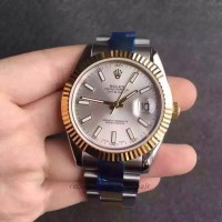 Replik-Uhr Rolex Datejust II 116333 41MM Rostfreier Stahl & Gelbgold Silbernes Zifferblatt