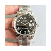 Replik-Uhr Rolex Datejust II 116334 41MM Rostfreier Stahl Schwarzes Zifferblatt