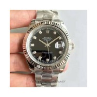 Replik-Uhr Rolex Datejust II 116334 41MM Rostfreier Stahl Schwarz & Diamanten Dial