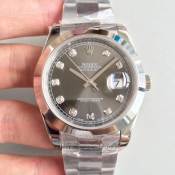 Replik-Uhr Rolex Datejust II 126300 41MM Rostfreier Stahl Anthrazitfarbenes Zifferblatt