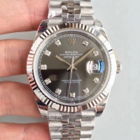 Replik-Uhr Rolex Datejust II 126334 41MM Rostfreier Stahl Anthrazitfarbenes Zifferblatt