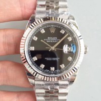 Replik-Uhr Rolex Datejust II 126334 41MM Rostfreier Stahl Schwarzes Zifferblatt