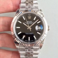 Replik-Uhr Rolex Datejust II 126334 41MM Rostfreier Stahl Schwarzes Zifferblatt