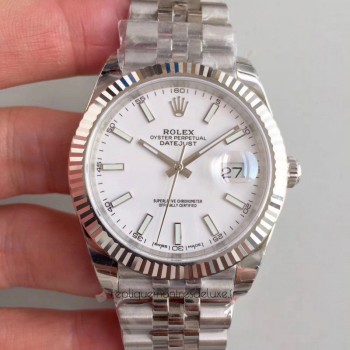 Replik-Uhr Rolex Datejust II 126334 41MM Rostfreier Stahl WeiBes Zifferblatt