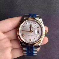 Replik-Uhr Rolex Day-Date 116233 36MM Rostfreier Stahl & Gelbgold White Rolex Dial