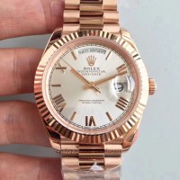 Replik-Uhr Rolex Day-Date 40 228235 40MM Rostfreier Stahl With 18K Roségold Wrapped Rhodium-Zifferblatt