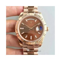 Replik-Uhr Rolex Day-Date 40 228235 40MM Roségold Zifferblatt Schokolade