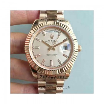 Replik-Uhr Rolex Day-Date 40 228235 40MM Roségold Cremefarbenes Zifferblatt