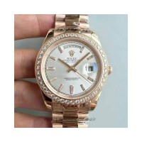 Replik-Uhr Rolex Day-Date 40 228235 40MM Roségold & Diamanten Sundust Dial