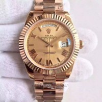 Replik-Uhr Rolex Day-Date 40 228235 40MM Roségold Goldenes Zifferblatt