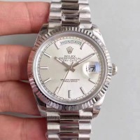 Replik-Uhr Rolex Day-Date 40 228239 Rostfreier Stahl Rhodium-Zifferblatt