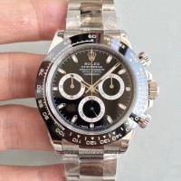 Replik-Uhr Rolex Daytona Cosmograph 116500LN Rostfreier Stahl Schwarzes Zifferblatt