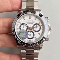 Replik-Uhr Rolex Daytona Cosmograph 116500LN Rostfreier Stahl WeiBes Zifferblatt