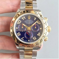 Replik-Uhr Rolex Daytona Cosmograph 116503 3A 18K Gelbgold Wrapped & Rostfreier Stahl Blaues Zifferblatt