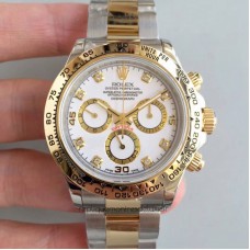 Replik-Uhr Rolex Daytona Cosmograph 116503 3A 18K Gelbgold Wrapped & Rostfreier Stahl WeiBes Zifferblatt