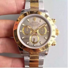 Replik-Uhr Rolex Daytona Cosmograph 116503 Gelbgold & Rostfreier Stahl Anthrazitfarbenes Zifferblatt