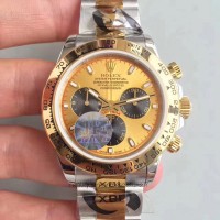 Replik-Uhr Rolex Daytona Cosmograph 116503 Rostfreier Stahl & Gelbgold Champagne & Schwarzes Zifferblatt