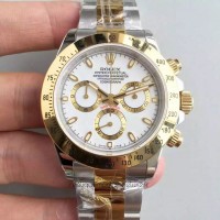 Replik-Uhr Rolex Daytona Cosmograph 116503 Rostfreier Stahl & Gelbgold WeiBes Zifferblatt