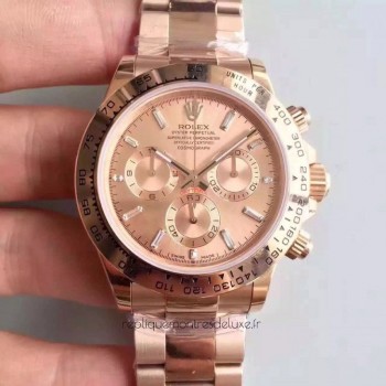 Replik-Uhr Rolex Daytona Cosmograph 116505 Roségold Gold & Diamanten Dial