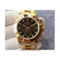 Replik-Uhr Rolex Daytona Cosmograph 116508 Gelbgold Schwarzes Zifferblatt