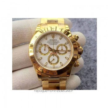 Replik-Uhr Rolex Daytona Cosmograph 116508 Gelbgold WeiBes Zifferblatt