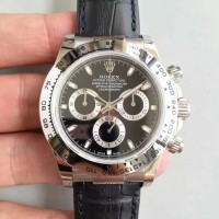 Replik-Uhr Rolex Daytona Cosmograph 116509 Rostfreier Stahl Schwarzes Zifferblatt