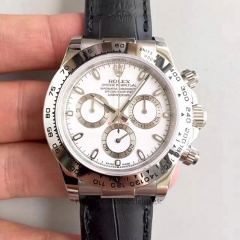 Replik-Uhr Rolex Daytona Cosmograph 116509 Rostfreier Stahl WeiBes Zifferblatt