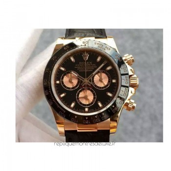 Replik-Uhr Rolex Daytona Cosmograph 116515 Roségold Schwarz & Goldenes Zifferblatt