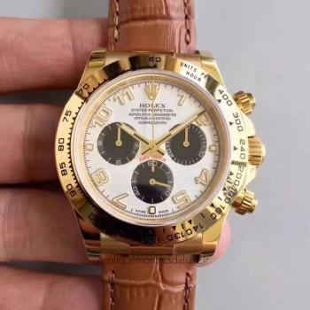 Replik-Uhr Rolex Daytona Cosmograph 116518 Gelbgold WeiBes Zifferblatt