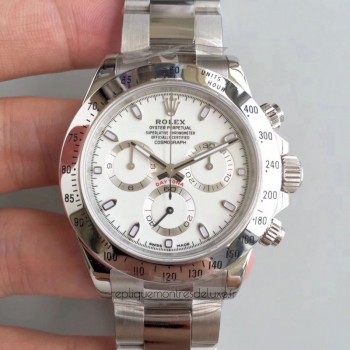 Replik-Uhr Rolex Daytona Cosmograph 116520 Rostfreier Stahl WeiBes Zifferblatt