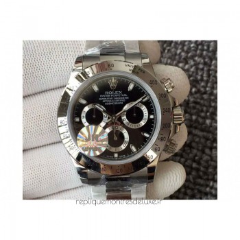 Replik-Uhr Rolex Daytona Cosmograph 116520 Rostfreier Stahl Schwarzes Zifferblatt