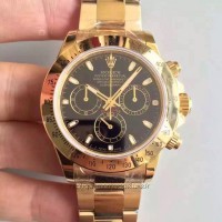 Replik-Uhr Rolex Daytona Cosmograph 116528 Gelbgold Schwarzes Zifferblatt