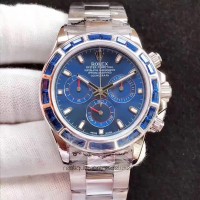 Replik-Uhr Rolex Daytona Cosmograph 116599 Rostfreier Stahl & Diamanten Blaues Zifferblatt