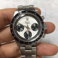 Replik-Uhr Rolex Daytona Cosmograph 6263 Paul Newman Rostfreier Stahl WeiBes Zifferblatt