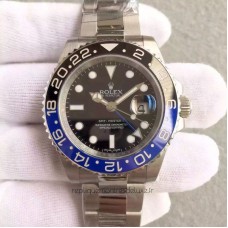 Replik-Uhr Rolex GMT-Master II 116710BLNR Batman Rostfreier Stahl Schwarzes Zifferblatt