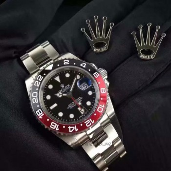 Replik-Uhr Rolex GMT-Master II 116710BLNR UR Rostfreier Stahl Schwarzes Zifferblatt