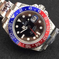 Replik-Uhr Rolex GMT-Master II 116719BLRO Rostfreier Stahl Schwarzes Zifferblatt