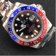 Replik-Uhr Rolex GMT-Master II 116719BLRO Rostfreier Stahl Schwarzes Zifferblatt