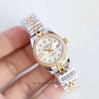 Replik-Uhr Rolex Lady Datejust 28 279383RBR 28MM Rostfreier Stahl & Gelbgold Perlmutt-Wahl