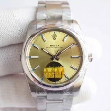 Replik-Uhr Rolex Oyster Perpetual 39 114300 Rostfreier Stahl Champagner-Zifferblatt