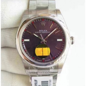 Replik-Uhr Rolex Oyster Perpetual 39 114300 Rostfreier Stahl Rotes Zifferblatt