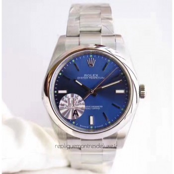 Replik-Uhr Rolex Oyster Perpetual 39 114300 Rostfreier Stahl Blaues Zifferblatt