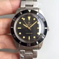 Replik-Uhr Rolex Submariner 6538 Big Crown Rostfreier Stahl Schwarzes Zifferblatt