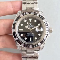 Replik-Uhr Rolex Submariner Date 116610LN Rostfreier Stahl & Diamanten Schwarzes Zifferblatt