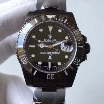 Replik-Uhr Rolex Submariner Date 116610LN Mastermind PVD Schwarzes Zifferblatt