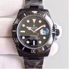 Replik-Uhr Rolex Submariner Date 116610LN PVD Schwarzes Zifferblatt